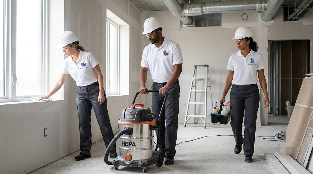 KO post-construction cleaning crew on a jobsite