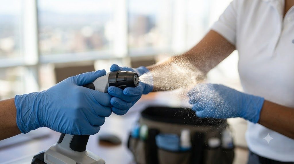 Electrostatic sprayer used for KO disinfection service