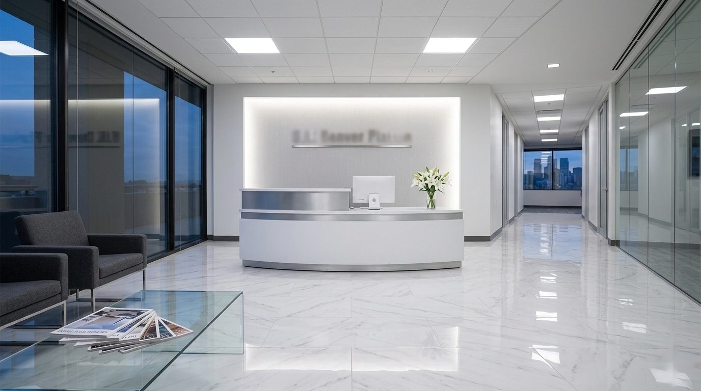 Spotless commercial office maintained by KO Commercial Cleaning