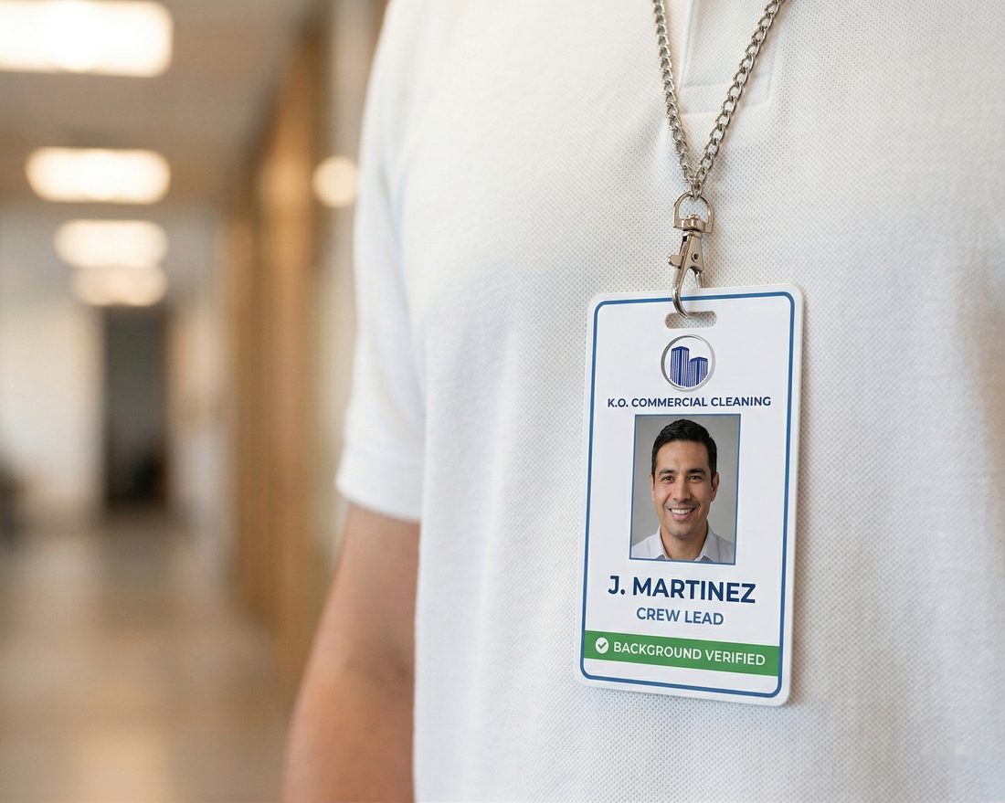 Background-checked, badged KO professional