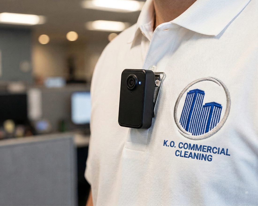 KO cleaner wearing a body-worn camera for accountability